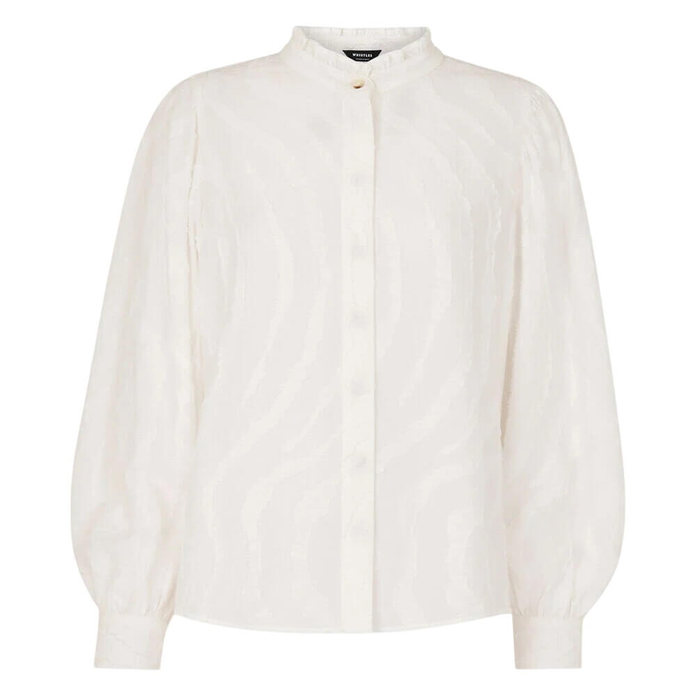 Whistles Ivory Animal Textured Shirt
